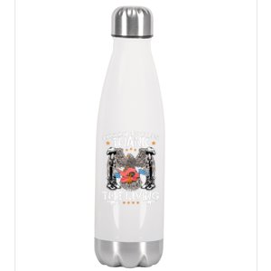 Veteran Honor The Fallen Thank The Living Usa Flag Gift Stainless Steel Insulated Water Bottle