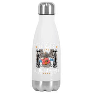 Veteran Honor The Fallen Thank The Living Usa Flag Gift Stainless Steel Insulated Water Bottle