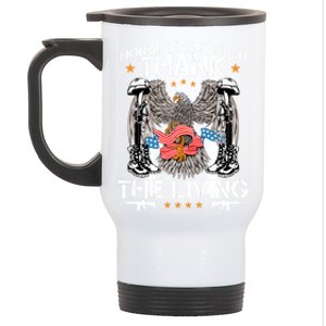 Veteran Honor The Fallen Thank The Living Usa Flag Gift Stainless Steel Travel Mug