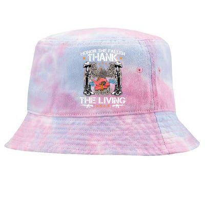 Veteran Honor The Fallen Thank The Living Usa Flag Gift Meaningful Gift Tie-Dyed Bucket Hat