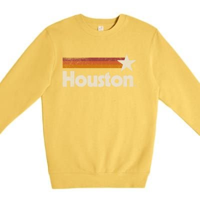 Vintage Houston Texas Gift Houston Strong Stripes Gift Premium Crewneck Sweatshirt