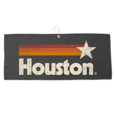 Vintage Houston Texas Gift Houston Strong Stripes Gift Large Microfiber Waffle Golf Towel