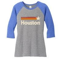 Vintage Houston Texas Gift Houston Strong Stripes Gift Women's Tri-Blend 3/4-Sleeve Raglan Shirt