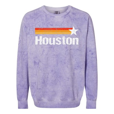 Vintage Houston Texas Houston Strong Stripes Usa Texas Colorblast Crewneck Sweatshirt