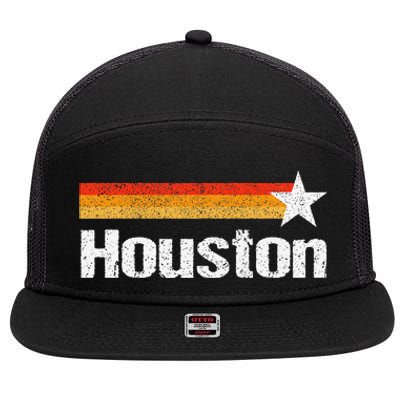 Vintage Houston Texas Houston Strong Stripes Usa Texas 7 Panel Mesh Trucker Snapback Hat