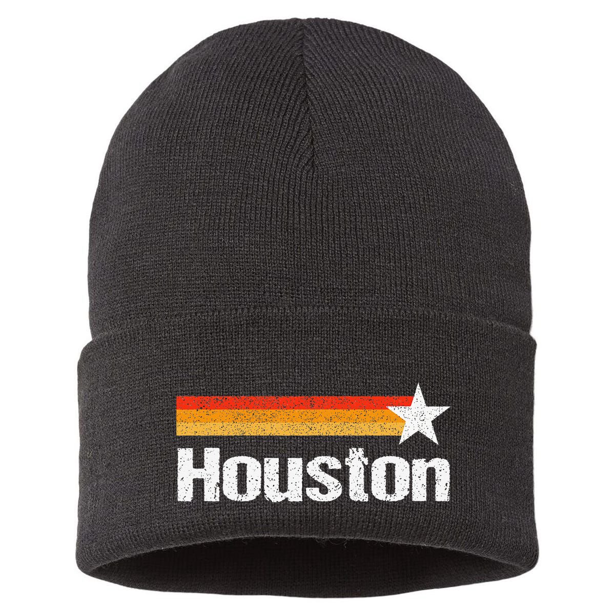 Vintage Houston Texas Houston Strong Stripes Usa Texas Sustainable Knit Beanie