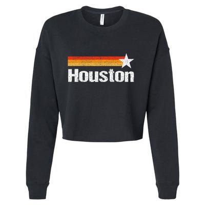 Vintage Houston Texas Houston Strong Stripes Usa Texas Cropped Pullover Crew