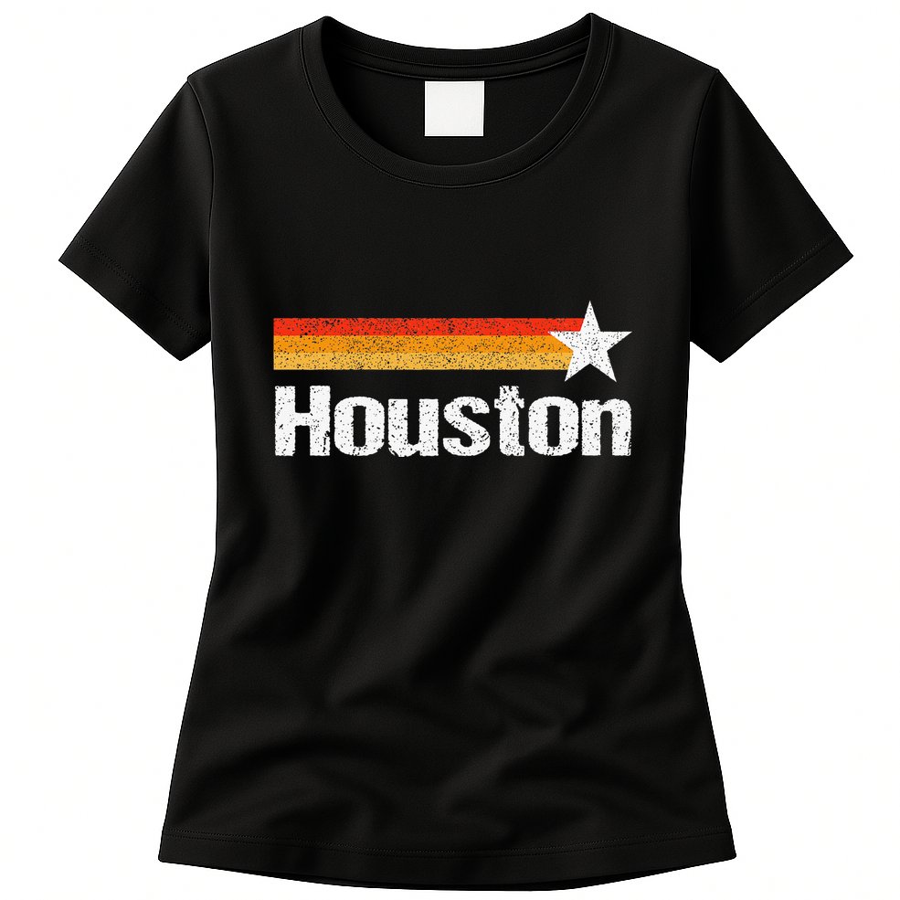 Vintage Houston Texas Houston Strong Stripes Usa Texas Womens T-Shirt