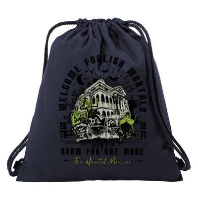 Vintage Halloween The Haunted Mansion Drawstring Bag