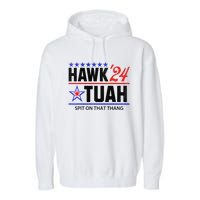 Vintage Hawk Tauh 24 Spit On That Thang Sarcastic Parody Garment-Dyed Fleece Hoodie