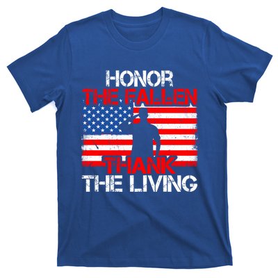 Vintage Honor The Fallen Veterans Gift Proud Usa Flag Meaningful Gift T-Shirt