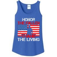 Vintage Honor The Fallen Veterans Gift Proud Usa Flag Meaningful Gift Ladies Essential Tank