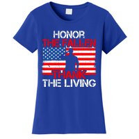 Vintage Honor The Fallen Veterans Gift Proud Usa Flag Meaningful Gift Women's T-Shirt