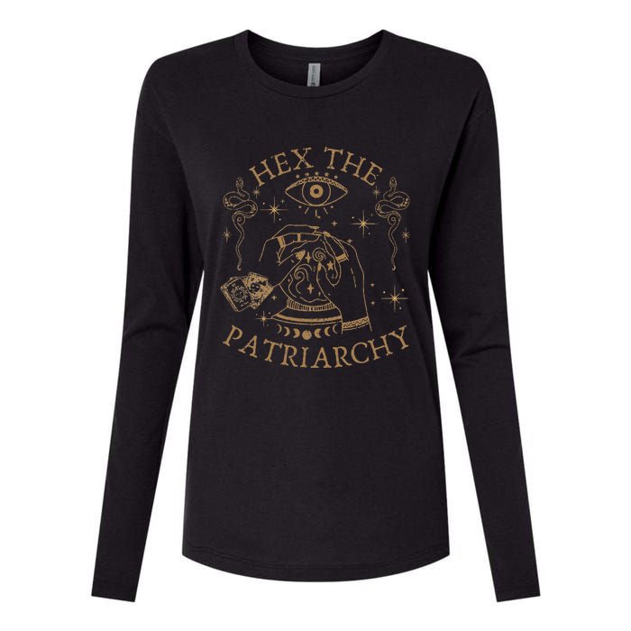 Vintage Hex The Patriarchy Feminist Witch Womens Cotton Relaxed Long Sleeve T-Shirt