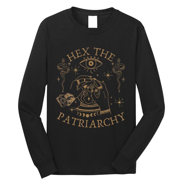 Vintage Hex The Patriarchy Feminist Witch Long Sleeve Shirt