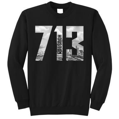 Vintage Houston Texas 713 Area Code Skyline Sweatshirt