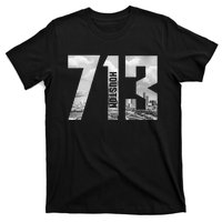 Vintage Houston Texas 713 Area Code Skyline T-Shirt