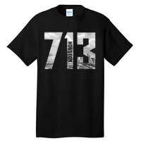 Vintage Houston Texas 713 Area Code Skyline Tall T-Shirt