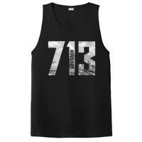 Vintage Houston Texas 713 Area Code Skyline PosiCharge Competitor Tank