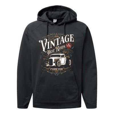 Vintage Hotrods Usa Forever Classic Car Nostalgia Design Performance Fleece Hoodie