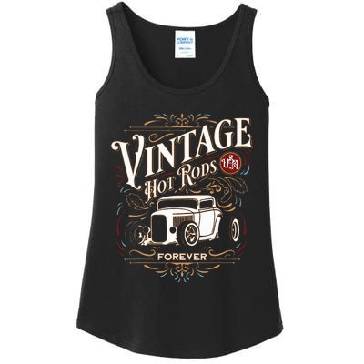 Vintage Hotrods Usa Forever Classic Car Nostalgia Design Ladies Essential Tank