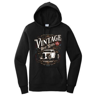 Vintage Hotrods Usa Forever Classic Car Nostalgia Design Women's Pullover Hoodie