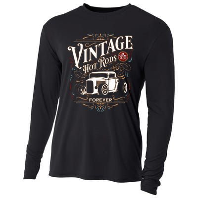 Vintage Hotrods Usa Forever Classic Car Nostalgia Design Cooling Performance Long Sleeve Crew