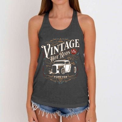 Vintage Hotrods Usa Forever Classic Car Nostalgia Design Women's Knotted Racerback Tank