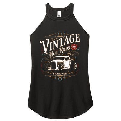 Vintage Hotrods Usa Forever Classic Car Nostalgia Design Women's Perfect Tri Rocker Tank