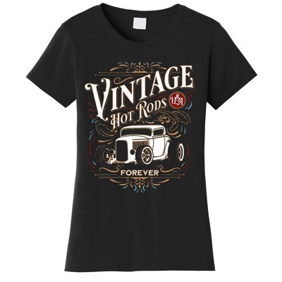 Vintage Hotrods Usa Forever Classic Car Nostalgia Design Women's T-Shirt