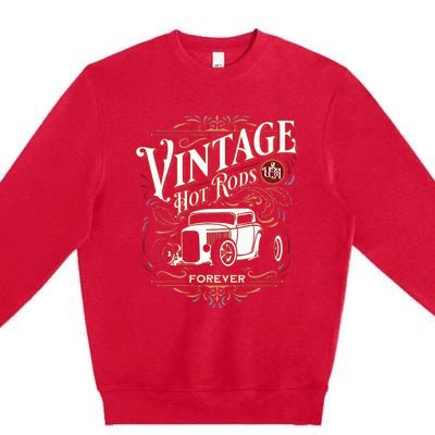 Vintage Hotrods Usa Forever Classic Car Nostalgia Design Premium Crewneck Sweatshirt