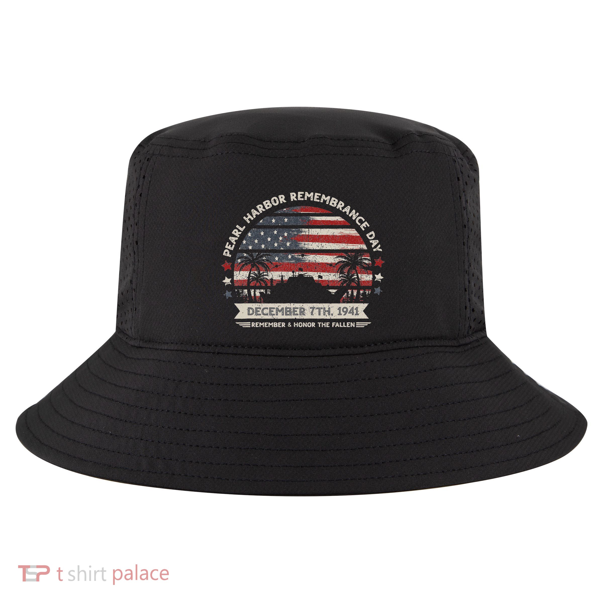 Vintage Hawaii Usa Flag  Pearl Harbor Memorial Day Gift Cool Comfort Performance Bucket Hat