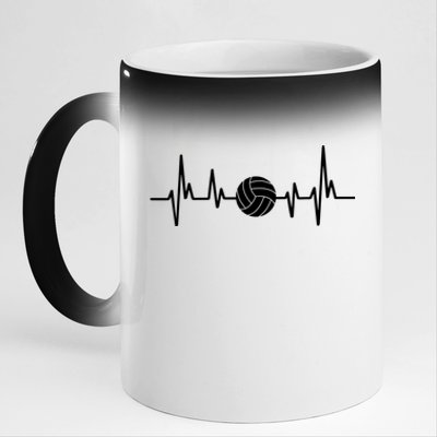 Volleyball Heartbeagift Volleyball Lover Gift 11oz Black Color Changing Mug