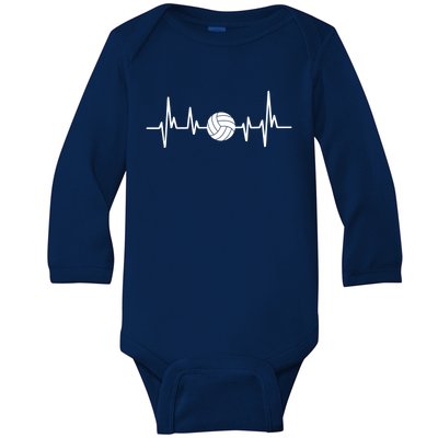 Volleyball Heartbeagift Volleyball Lover Gift Baby Long Sleeve Bodysuit