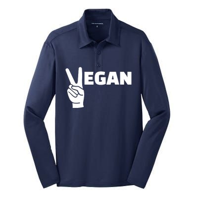 Vegan Hand Silk Touch Performance Long Sleeve Polo