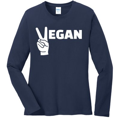 Vegan Hand Ladies Long Sleeve Shirt