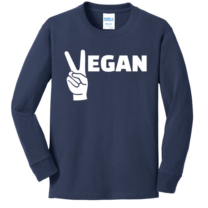 Vegan Hand Kids Long Sleeve Shirt