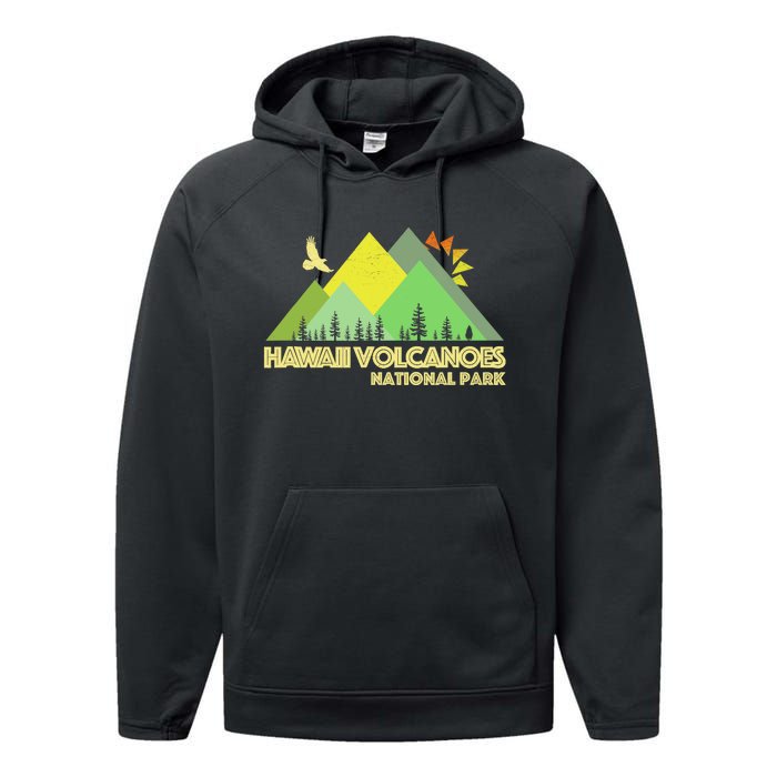 Vintage Hawaii Volcanoes National Park Performance Fleece Hoodie