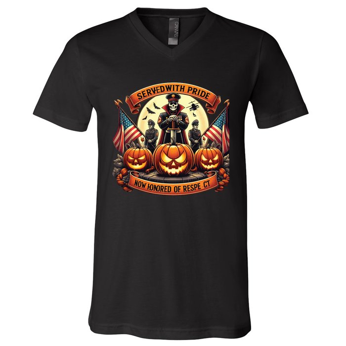 Veterans Halloween V-Neck T-Shirt