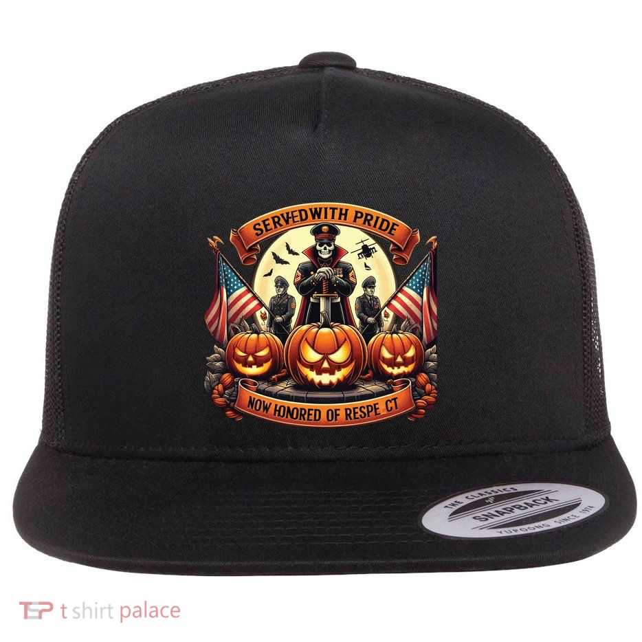 Veterans Halloween Flat Bill Trucker Hat