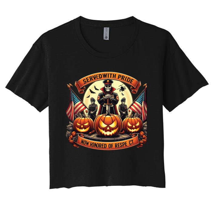 Veterans Halloween Women's Crop Top Tee