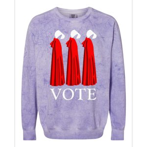 Vote Handmaids Vote 2024 Feminist Funny Colorblast Crewneck Sweatshirt