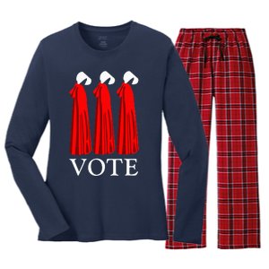 Vote Handmaids Vote 2024 Feminist Funny Women's Long Sleeve Flannel Pajama Set 