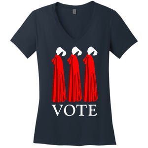 Vote Handmaids Vote 2024 Feminist Funny Women's V-Neck T-Shirt