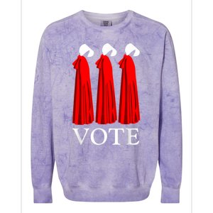 Vote Handmaids Vote 2024 Feminist Colorblast Crewneck Sweatshirt