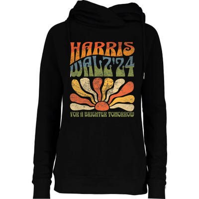 Vintage Harris Waltz 2024 Election Kamala Harris Tim Waltz 2024 Womens Funnel Neck Pullover Hood