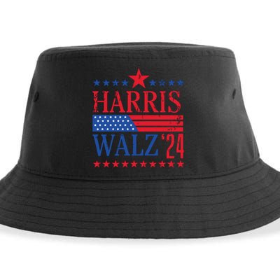 Vintage Harris Walz 2024 American Flag 2024 Harris Election Premium Sustainable Bucket Hat