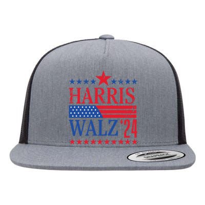 Vintage Harris Walz 2024 American Flag 2024 Harris Election Premium Flat Bill Trucker Hat