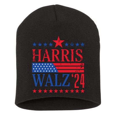 Vintage Harris Walz 2024 American Flag 2024 Harris Election Premium Short Acrylic Beanie