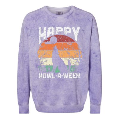 Vintage Halloween Wolf Costume Colorblast Crewneck Sweatshirt